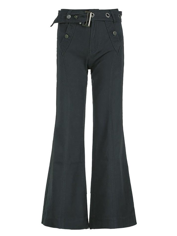 pantsparadises - Y2K Low Rise Flare Jeans pantsparadises