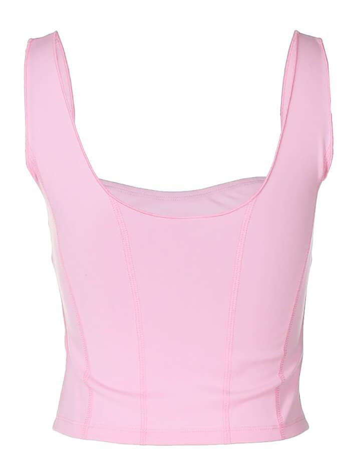 pantsparadises Pink Strappy Crop Top