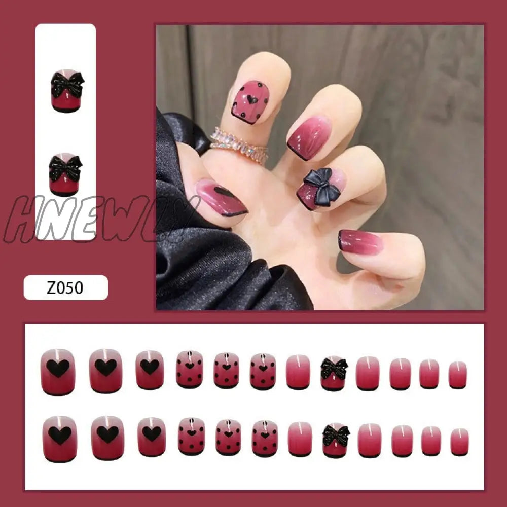 24Pcs Butterfly Decorated False Nails Removable Long Paragraph Fashion Manicure Fake Nail Tips Full