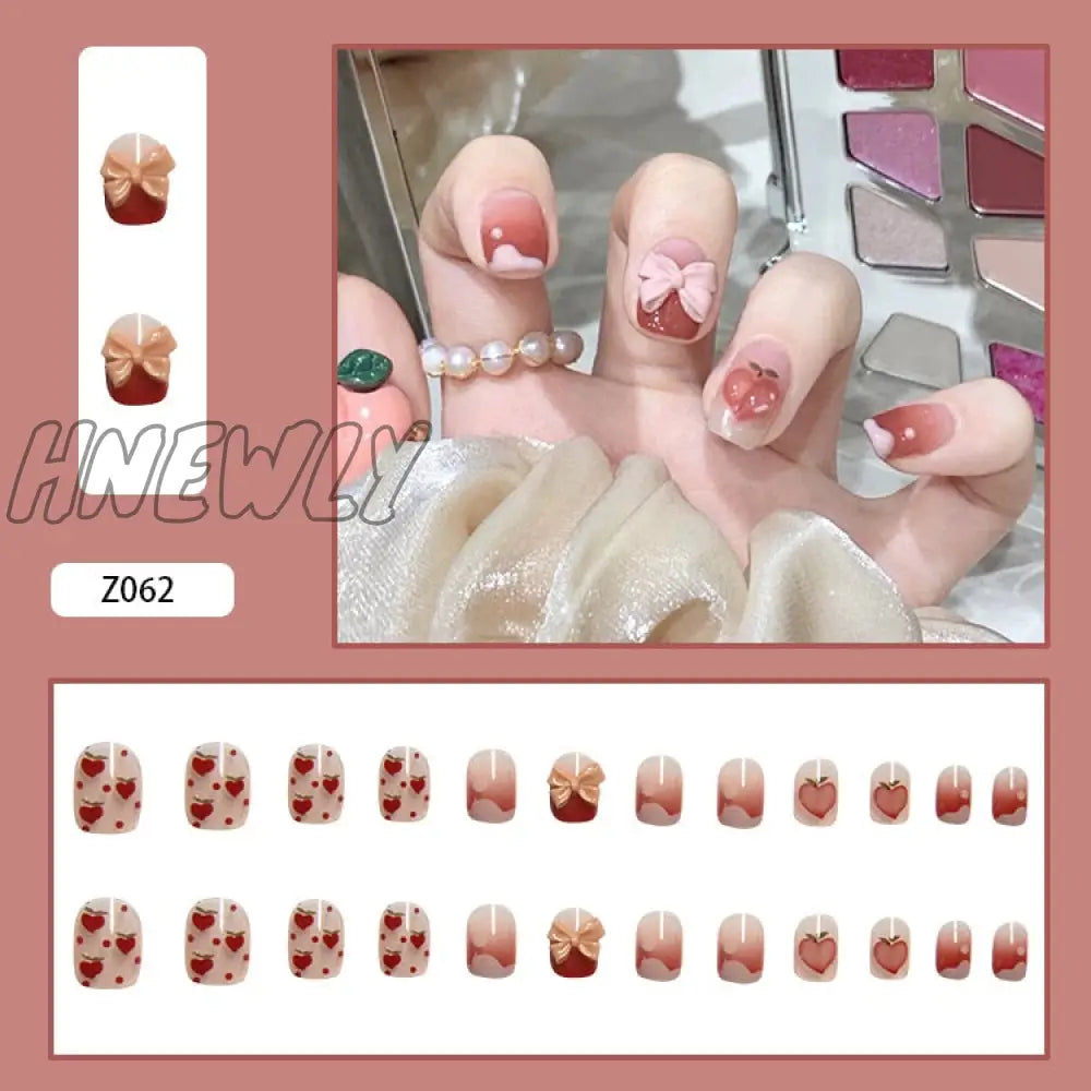 24Pcs Butterfly Decorated False Nails Removable Long Paragraph Fashion Manicure Fake Nail Tips Full