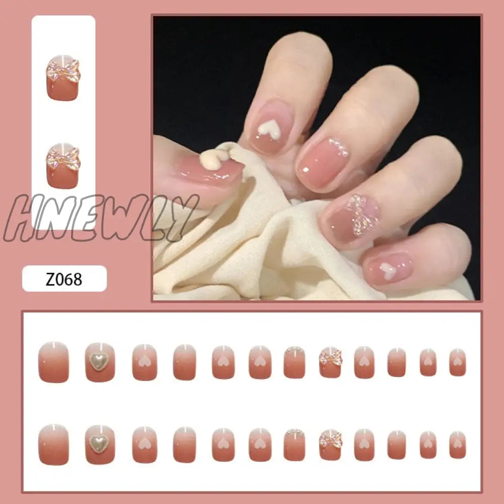 24Pcs Butterfly Decorated False Nails Removable Long Paragraph Fashion Manicure Fake Nail Tips Full