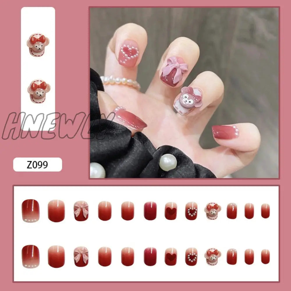 24Pcs Butterfly Decorated False Nails Removable Long Paragraph Fashion Manicure Fake Nail Tips Full