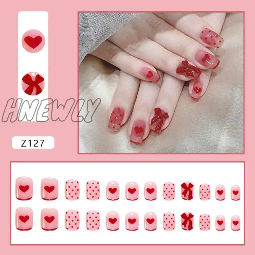 24Pcs Butterfly Decorated False Nails Removable Long Paragraph Fashion Manicure Fake Nail Tips Full