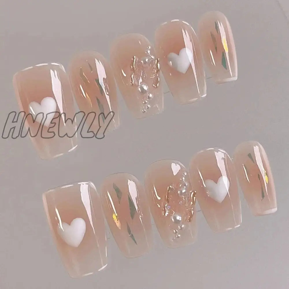 24Pcs Detachable False Nails Ballerina Blue Wearable Fake Full Cover Nail Tips With Moon Design