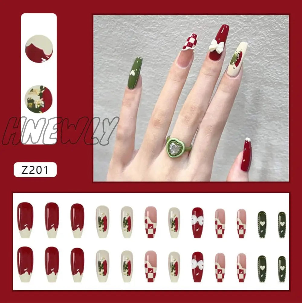 24Pcs French Fake Nails Short Art Nail Tips Press Stick On False With Designs Full Cover Artificial