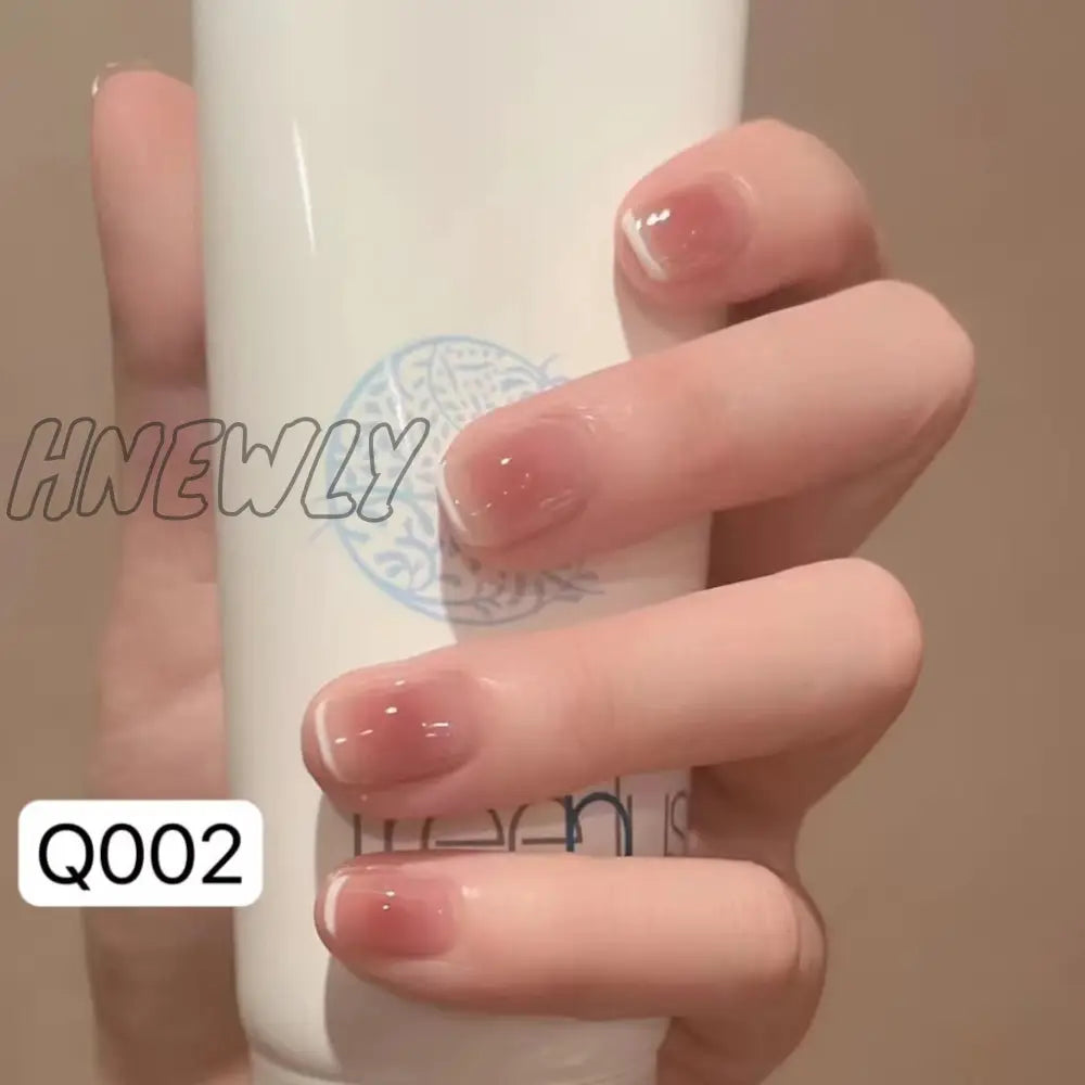 24Pcs Wearable Pink Press On Fake Nails Tips With Glue False Nails Design Butterfly Lovely Girl