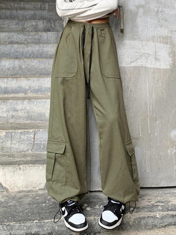 pantsparadises - Drawstring Street Baggy Cargo Pants ddbos-shop