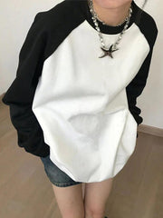 pantsparadises Versatile Raglan Oversized Long Sleeve Tee