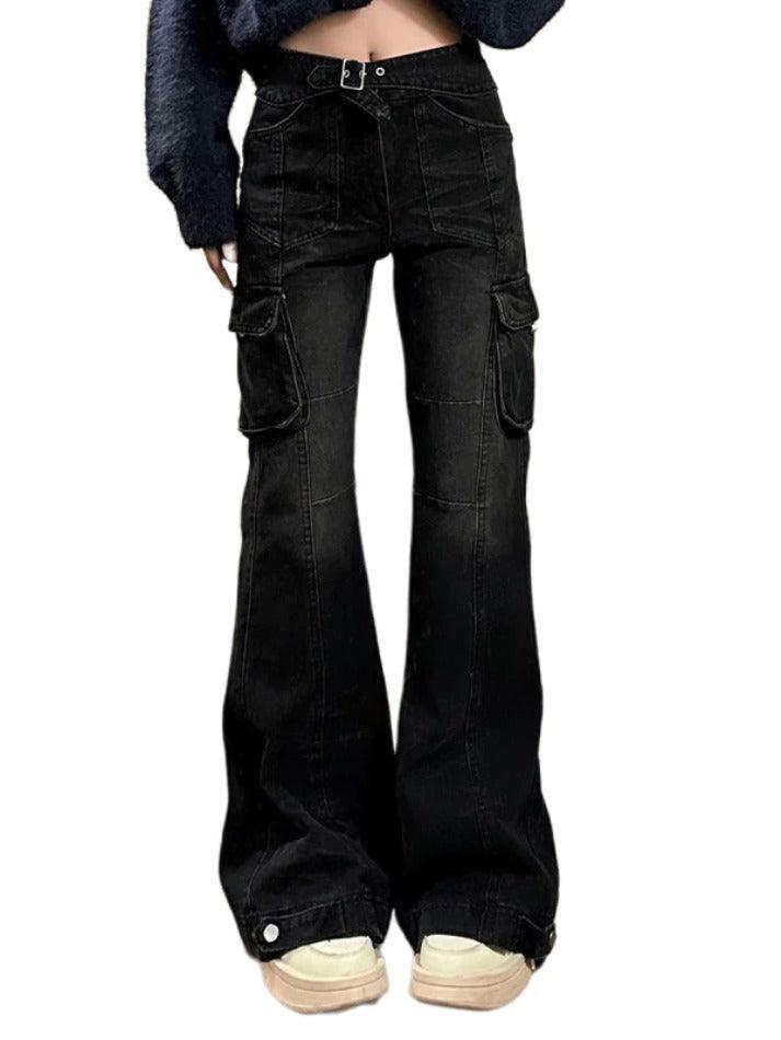 pantsparadises - Multi Pocket Slim Cargo Jeans pantsparadises