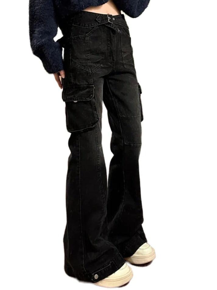 pantsparadises - Multi Pocket Slim Cargo Jeans pantsparadises