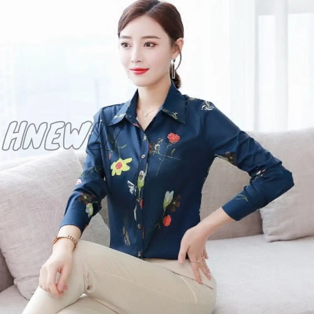 5Xl Patchwork Long Sleeve Shirts Women Blouse Autumn Lapel Office Ladies Button Casual Shirt Plus