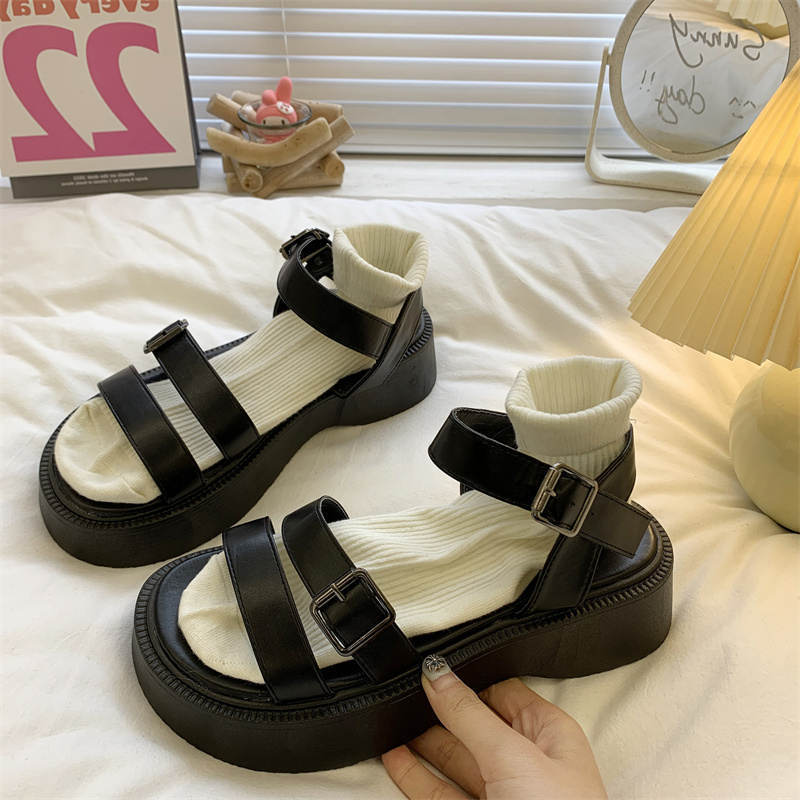 pantsparadises Summer Causal Ladies Flat shoes woman Flat Platform Sandals Women Open Toe Gladiator wedges Women Shoes sandals