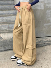 pantsparadises - Drawstring Street Baggy Cargo Pants ddbos-shop