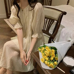 pantsparadises DRESS TO IMPRESS Elegant Vintage Princess Dress Women Summer French Fairy Y2k Party Birthday Dress for Women Casual Sweet Victorian Dress