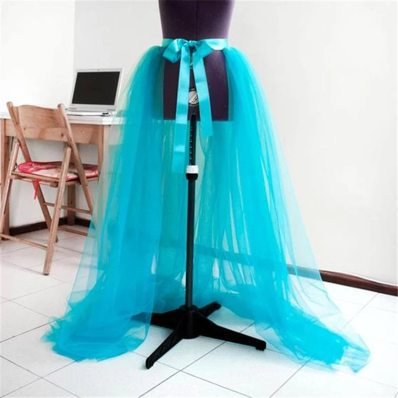 pantsparadises Fashion Women Tulle Tutu Long Skirt Wedding Party Prom Bandage Mesh Maxi Skirt Solid Color Womens Skirts Lace Up Bandage Skirts