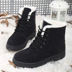 pantsparadises Women Boots Snow Plush Women Shoes Platform Boots For Women Fashion Keep Warm Women's Boots Flat New Botas Mujer Winter Shoes