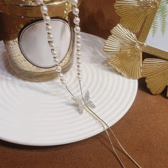 pantsparadises Fashion Pearl Necklace Elegant Big White Imitation Pearl Bead Necklace Charm Romantic Clavicle Chain Wedding Party Jewelry Gift