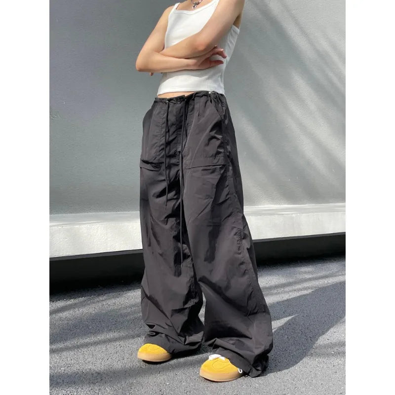 pantsparadises Vintage Harajuku Oversized Pants Women America Retro Baggy Casual New Cargo Trousers Man Y2k Summer Streetwear Loose