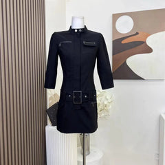 pantsparadises New Vintage Cargo Clothing Black Slim Y2k Mini Dress Short Party Elegant Bodycon Dress One Piece Dress Korean Fashion