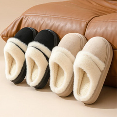 pantsparadises Fashion Fluffy Plush Thick Bottom Slippers New Winter Womens Thicken Warm Slippers Casual Indoor Indoor Cotton Slides Shoes