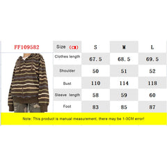 pantsparadises FALL OUTFIT Fairycore Aesthetic Sweatshirt Striped Long Sleeve Tops with Pockets Hoodie for Women Grunge Emo y2k Clothes Streetwear