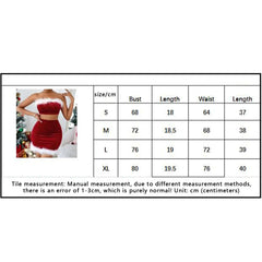 pantsparadises Women's Christmas Skirt Sets Red Tube Tops + Bodycon Mini Skirt Festival Costumes Party Dress Sets Y2k Streetwear Clubwear