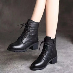 pantsparadises High Quality Ladies Shoes Side Zipper Women's Boots Fashion Cross-tied Modern Boots Women Hot Sale Plus Size Ankle Boots