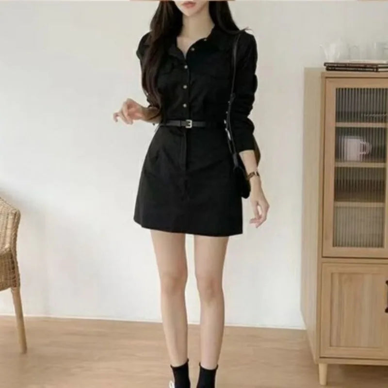 pantsparadises Long Sleeve Shirt Dresses For Women Tshirts Woman Dress Xxl X Harajuku Hot Elegant Chic Outfits Sensual Sexy Offer Aesthetic Hot