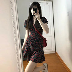 pantsparadises DRESS TO IMPRESS Female Dresses Floral Flower Women's Dress Soft Aesthetic Offer Original Hot New In Vintage Xxl Retro Fashion Summer 2024 Loose