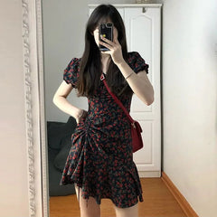 Female Dresses Floral Flower Women's Dress Soft Aesthetic Offer Original Hot New In Vintage Xxl Retro Fashion Summer 2024 Loose