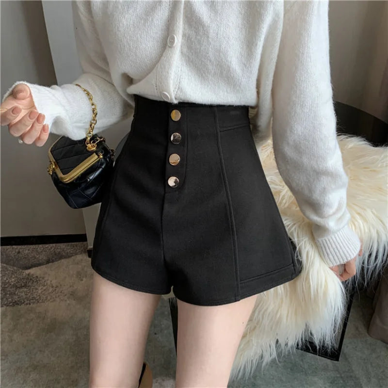 pantsparadises Wide Black Short Pants for Woman To Wear White High Waist Women's Shorts Summer Cheap Hot Streetwear Aesthetic Normal XL Nylon