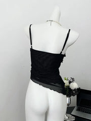 pantsparadises Fashion Design Sexy Tank Tops Sleeveless Gyaru Coquette Clubwear Vest Gothic High Street Camisole Spring Summer 2000s Aesthetic