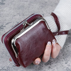 pantsparadises New Wallet Women Fashion Wrist Strap Short Coin Purse Large Capacity Coin Clip Bag Multi-card Card Bag Wallet