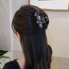 pantsparadises New Female Camellia Flower Grab Clip Retro Ponytail Braid Crab Metal Grab Clip Fashion Sweet Girl Hair Card Hair Accessories