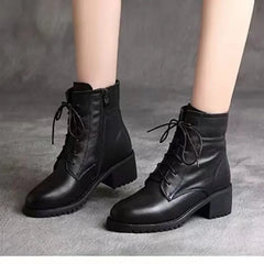 pantsparadises High Quality Ladies Shoes Side Zipper Women's Boots Fashion Cross-tied Modern Boots Women Hot Sale Plus Size Ankle Boots