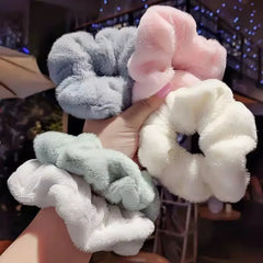 pantsparadises Autumn Winter New Sweet Plush Soft Girls' Women Pompom Hair Ties Elastic Hair Band  Ropes  Accessories Headwear