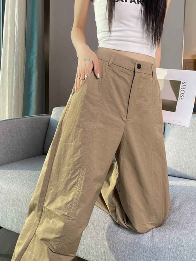 pantsparadises Pure Color High Waist Slim Chic Two Ways To Wear Sweatpants Women Summer New Simple Casual Fashion Loose XS-2XL Female Y2K Pants