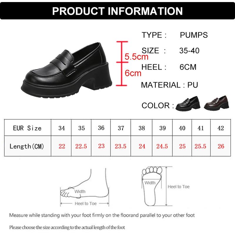 pantsparadises Women's Loafers Spring British Style Slip On Platform Mary Jane Shoes Woman Japanese Jk Uniform Lolita Shoes Women