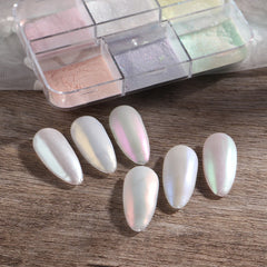 pantsparadises Moonlight Mirror Nails Powder Metallic Chrome Effect Pigments Gel Polish Laser Dust Glitter Aurora Shiny Pearl Nail Manicure Dec