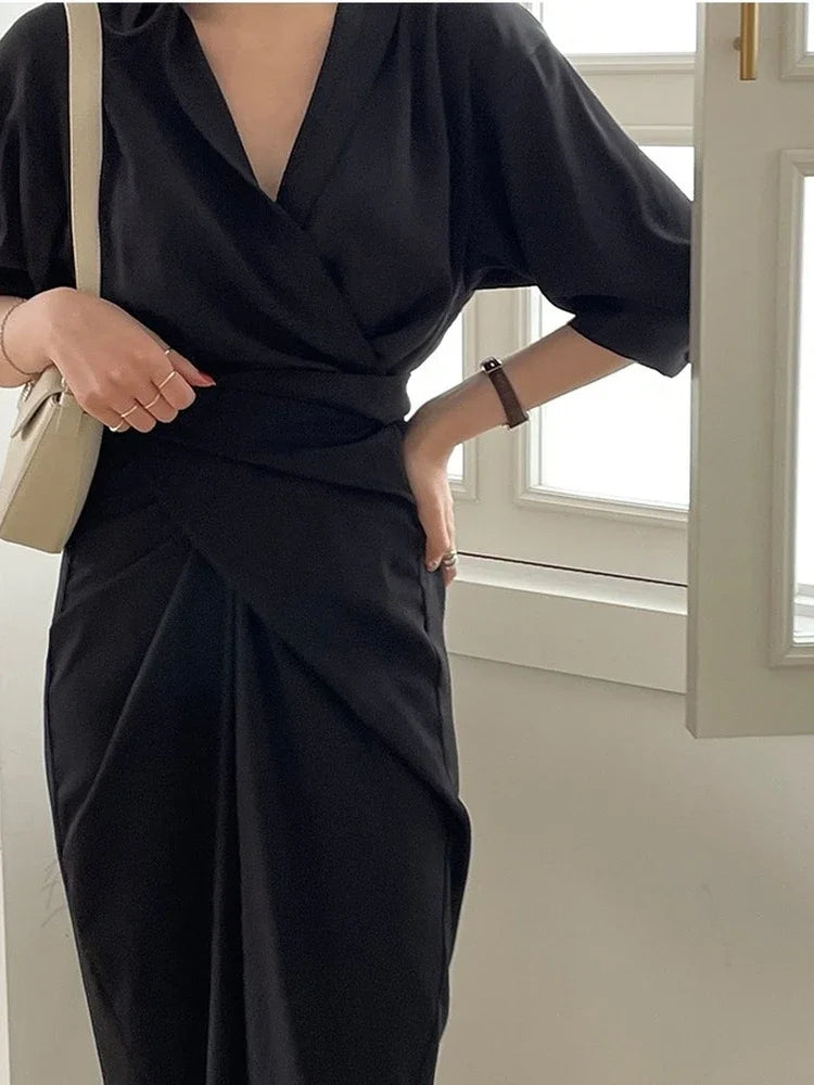 pantsparadises Summer Women Dress Shirt Long Evening Female Vintage Maxi Party Oversize Beach Woman Dresses Casual Elegant Prom Balck Vestido