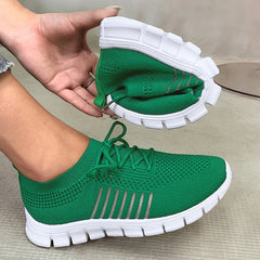 pantsparadises Mesh Breathable Soft Sole Sneakers Women Lightweight Non-Slip Running Walking Shoes Woman 2024 Spring Casual Lace Up Flats Shoes