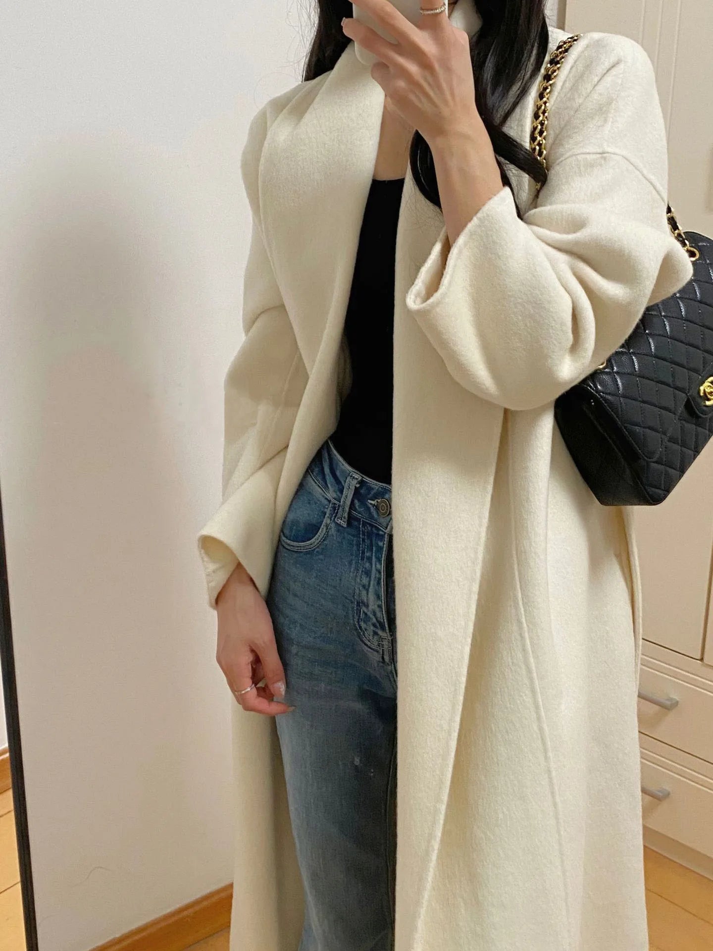 Autumn and Winter Women's Casual Solid Color Long Loose Coat