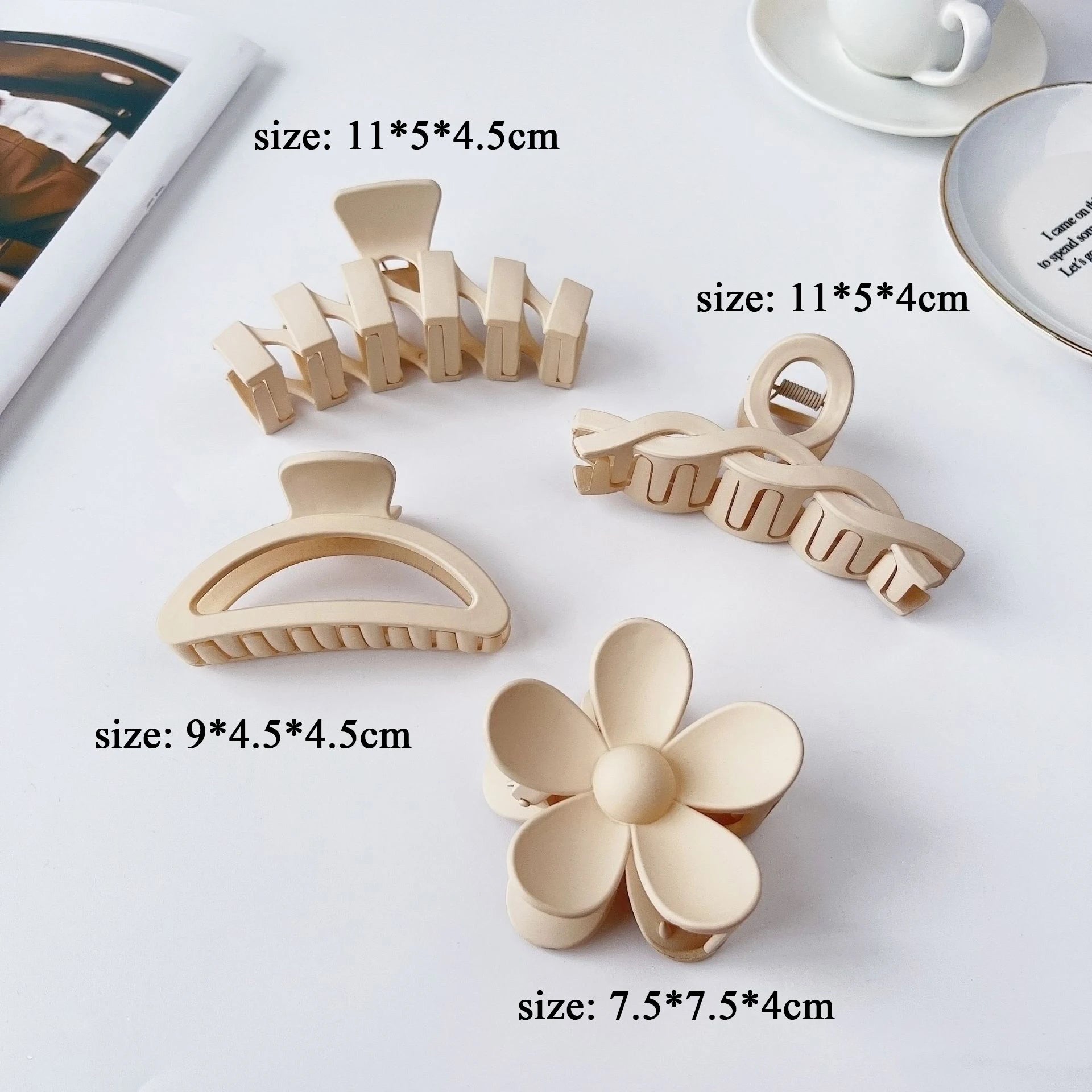 pantsparadises 8Pcs Fashion Hair Clips for Women Flower Shape Large Claw Clips for Thick Hair Ponytail Hairpins Barrette Girls Hair Accessories