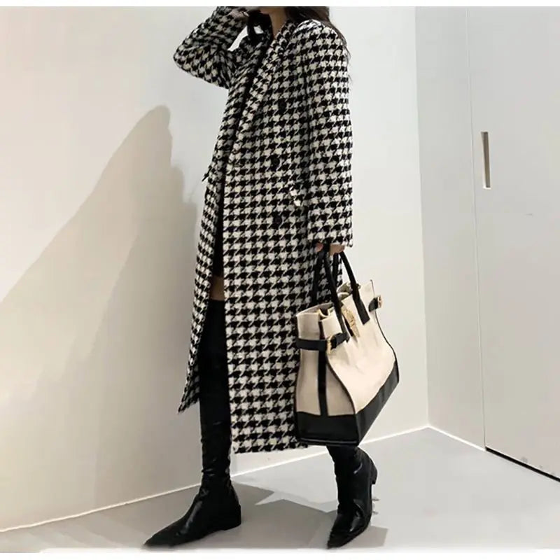 pantsparadises Woolen Coat Woman Winter Thick  Warm Long Ladies Coat Autumn Casual Suit Women Jackest Clothes Outwear