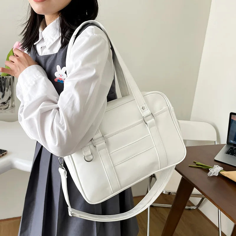 pantsparadises trashy outfits Japanese Style JK Bag Women High School Student Uniform Bag PU Leather Shoulder Bag Women Simple Handbags Crossbody Bags Itabag