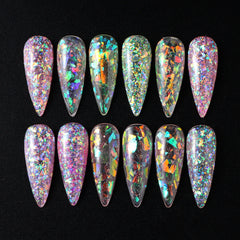 pantsparadises 12 Grids Aurora Chameleon Nail Glitter Flakes Irregular Crystal Glass Sequins Powder Shiny Mermaid Paillette Nail Art Decoration