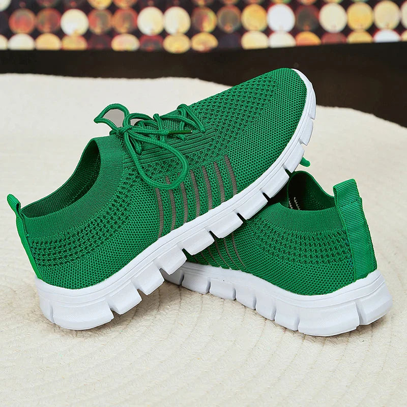 pantsparadises Mesh Breathable Soft Sole Sneakers Women Lightweight Non-Slip Running Walking Shoes Woman 2024 Spring Casual Lace Up Flats Shoes