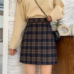 pantsparadises Plaid Women Mini Skirt Summer A-Line Female Pleated Casual High Waist Women Girls Short Streetwear Student Skirts