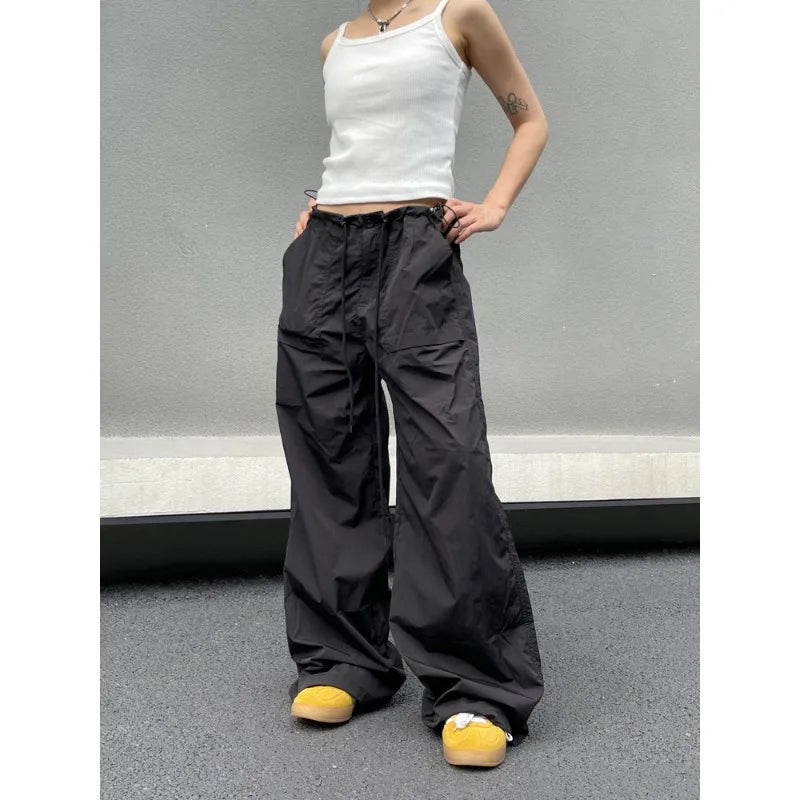 pantsparadises Vintage Harajuku Oversized Pants Women America Retro Baggy Casual New Cargo Trousers Man Y2k Summer Streetwear Loose