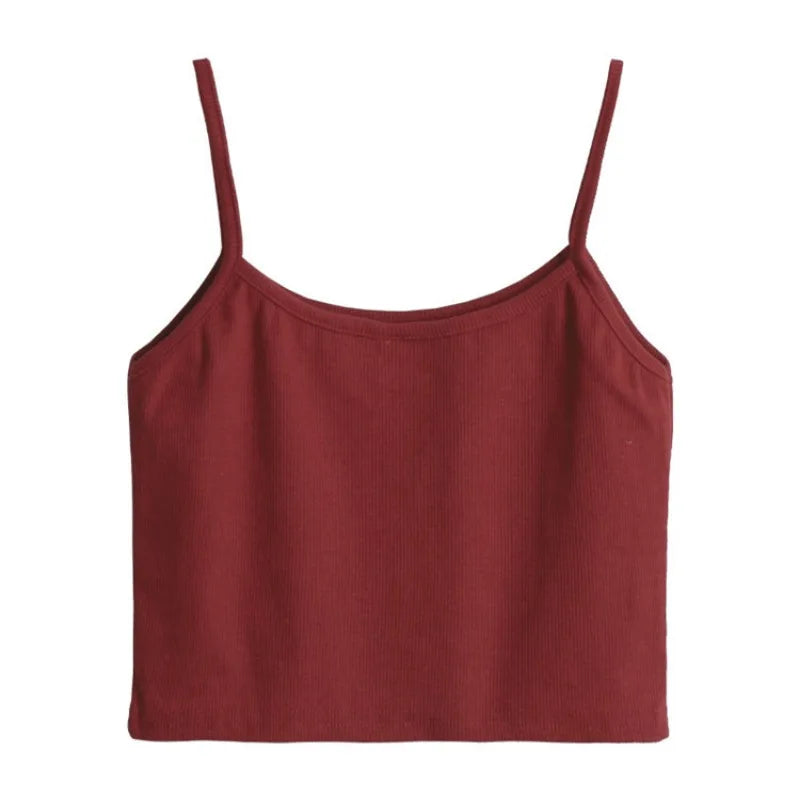 pantsparadises Summer Fashion Small Camisole Vest for Women To Wear on The Inside and Outside, Short Strapless Bottom, Sexy Navel Exposed